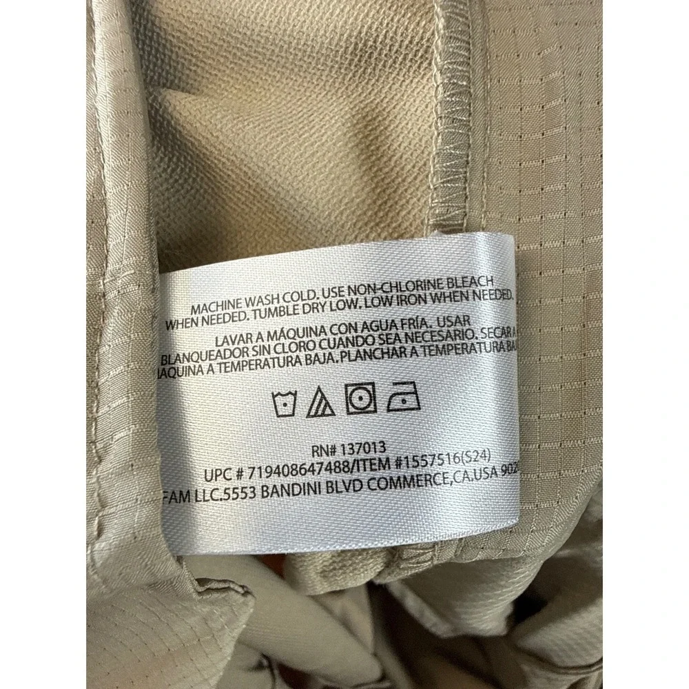 NWT Banana Republic Flat Front Pant Men 36x29 Tan Performance Polyester Trousers